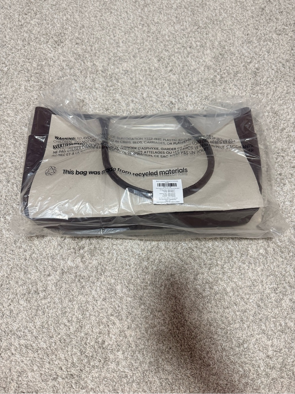 NWT Mali & Lili Faux Suede Tote in Rich Chocolate Brown - Picture 10 of 14